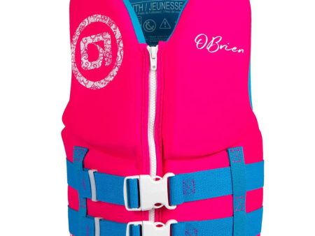 O Brien 2022 Traditional Youth (Pink Aqua) CGA Life Jacket For Cheap