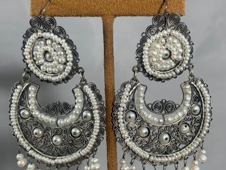 Pearl Filigree Earrings by Federico Jimenez Online now