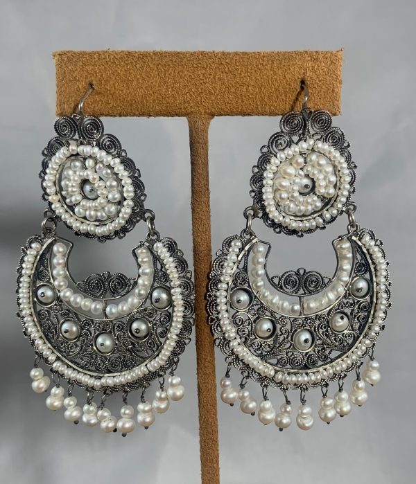 Pearl Filigree Earrings by Federico Jimenez Online now