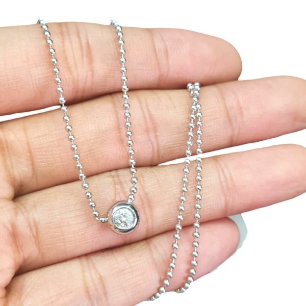 NEW Round Diamond Beaded Necklace 18kt Online