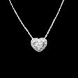 Classic Heart Diamond Necklace 18” 18kt Chain For Cheap