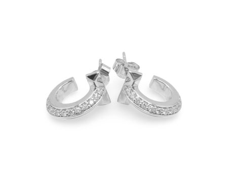 NEW Round Overlap Diamond Earrings 14kt on Sale