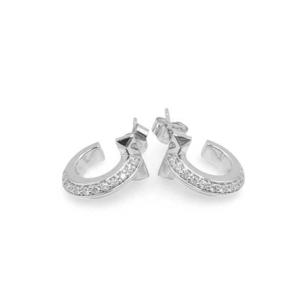 NEW Round Overlap Diamond Earrings 14kt on Sale