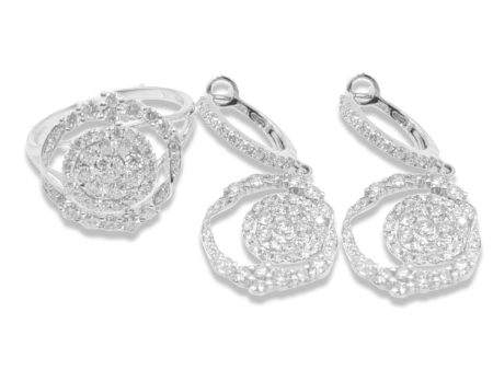 NEW Floral Hoop Diamond Jewelry Set 18kt Discount