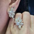 NEW Multi-Coated Cluster Shape Statement Diamond Earrings 14kt For Cheap