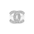 NEW Half Round Overlap Diamond Ring 14kt For Discount