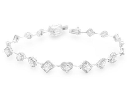 NEW Multi-Shape Eternity Diamond Bracelet 14kt on Sale