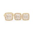 New Golden Classic Square Baguette Statement Diamond Set 14kt Online Sale