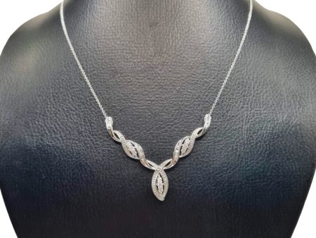 NEW Spiral Drop Marquise Diamond Necklace 14kt Fashion