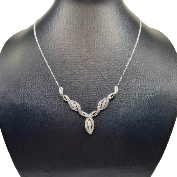 NEW Spiral Drop Marquise Diamond Necklace 14kt Fashion