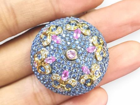 NEW Round Nano Gemstones Statement Pendant 18kt Fashion