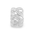 NEW Multi Rows Crossover Statement Baguette Diamond Ring 14kt Hot on Sale