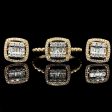 NEW Classic Cushion Baguette Deco Diamond Jewelry Set 14kt Online now