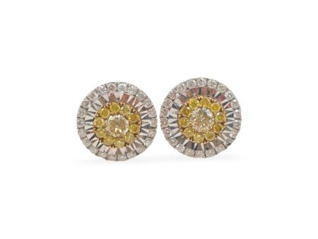 NEW 7ct Face Round Diamond Earrings 18kt Online