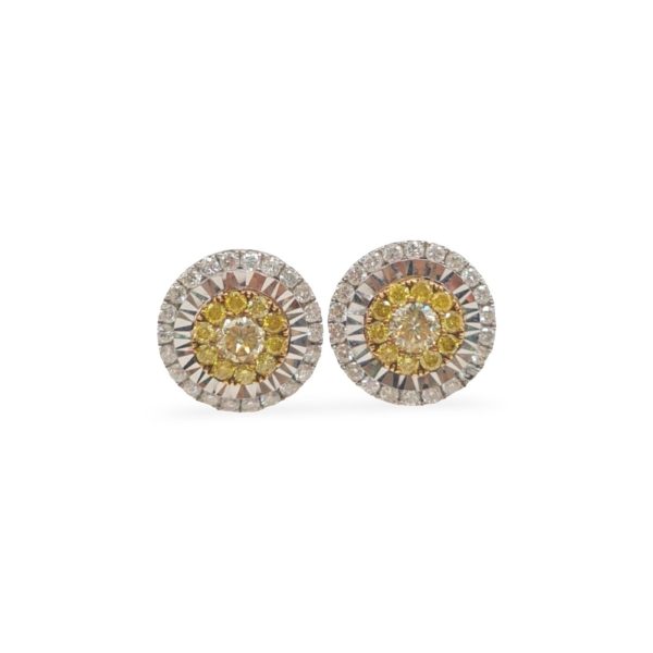 NEW 7ct Face Round Diamond Earrings 18kt Online