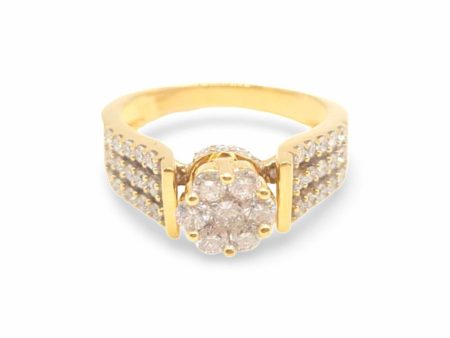 NEW Round Center Cathedral Diamond Ring 18kt Online Hot Sale