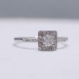 0.71cts G VS Cushion Halo Paved Diamond Engagement Ring 14kt #0073 Online Sale