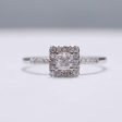 0.71cts G VS Cushion Halo Paved Diamond Engagement Ring 14kt #0073 Online Sale