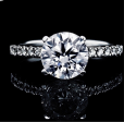 2.50cts ++ Round Paved Diamond Engagement Ring IGI Certified Online