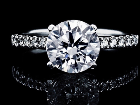 2.50cts ++ Round Paved Diamond Engagement Ring IGI Certified Online