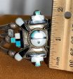 Vintage Zuni Sunface Onyx Inlay Cuff (Circa 1950s) Online Sale