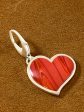 Large Striped Red Rosarita Heart Pendant by Gloria Sawin and John Hull Online now