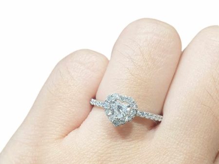 GIA Certified | 0.68cts E SI2 Heart Brilliant Diamond Engagement Ring 14kt For Discount