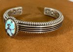 With a Side of Beauty  Golden Hills Turquoise Cuff by Jeanette Nelson. on Sale