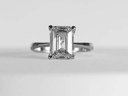 2.50cts++ Emerald Cut Diamond Engagement Ring IGI Certified For Discount