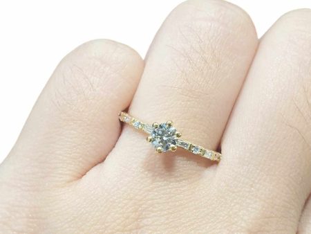 GIA Certified | 0.70cts M VVS2 Round Brilliant Diamond Engagement Ring 14kt Online Sale