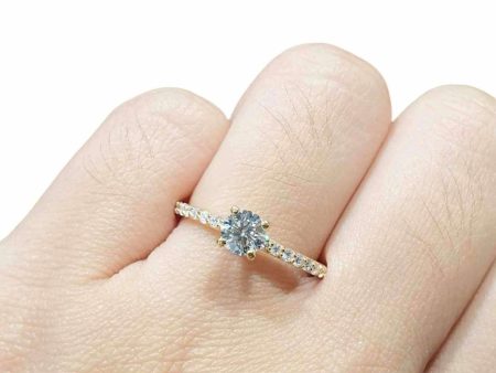 GIA Certified | 0.64cts K SI2 Round Brilliant Diamond Engagement Ring 14kt For Sale