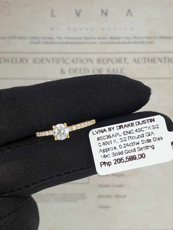 GIA Certified | 0.64cts K SI2 Round Brilliant Diamond Engagement Ring 14kt For Sale